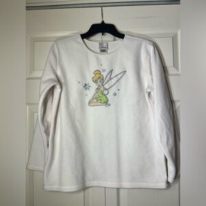 Vintage Disney Tinkerbell Sweater Embroidered Womens Fleece Pullover